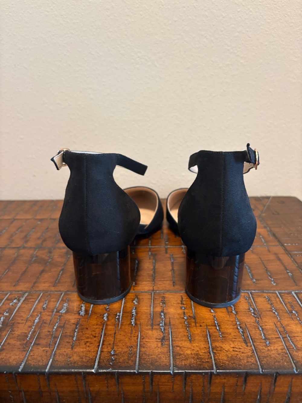 Cato Black Pointed-Toe Ankle-Strap Heels - Picture 3 of 8